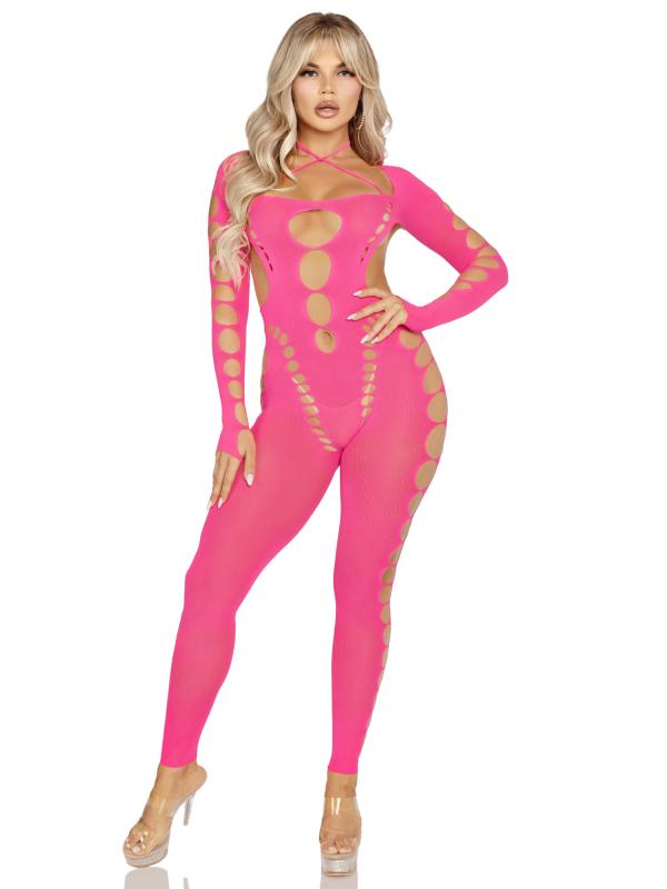 Leg Avenue - Nahtloser Bodystocking - Rosa