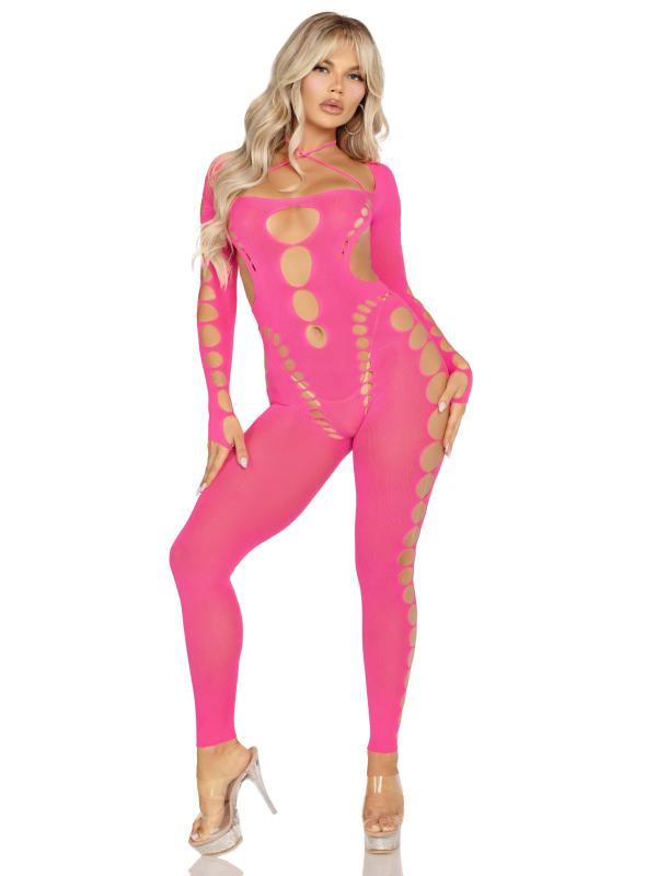 Leg Avenue - Nahtloser Bodystocking - Rosa