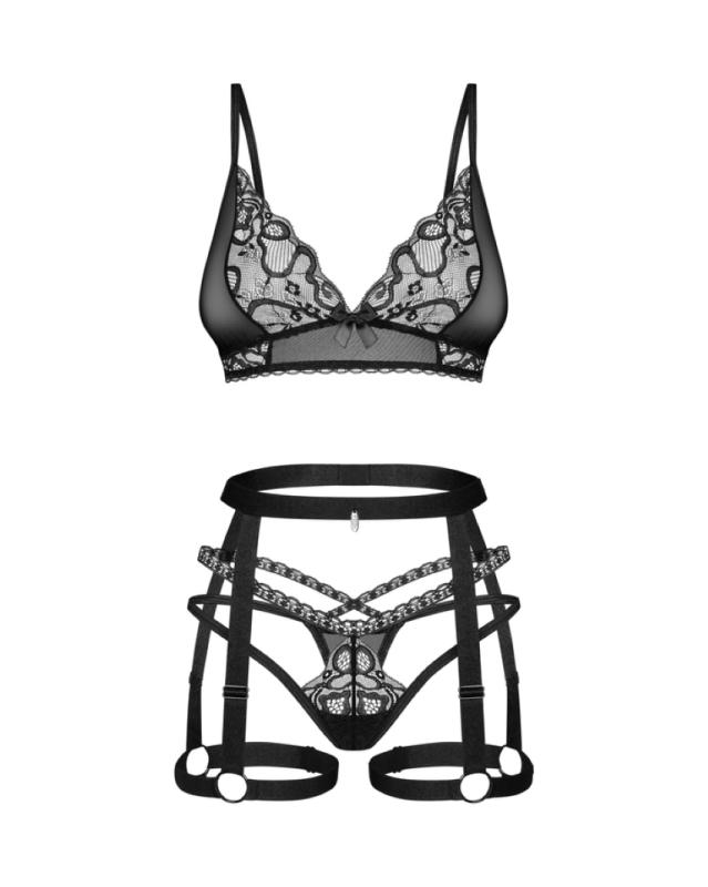 Obsessive - Blomentis Dreiteiliges Set - Schwarz