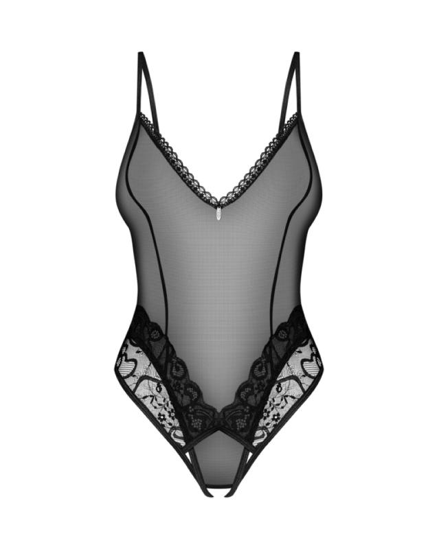 Obsessive - Blomentis Crotchless Teddy - Schwarz