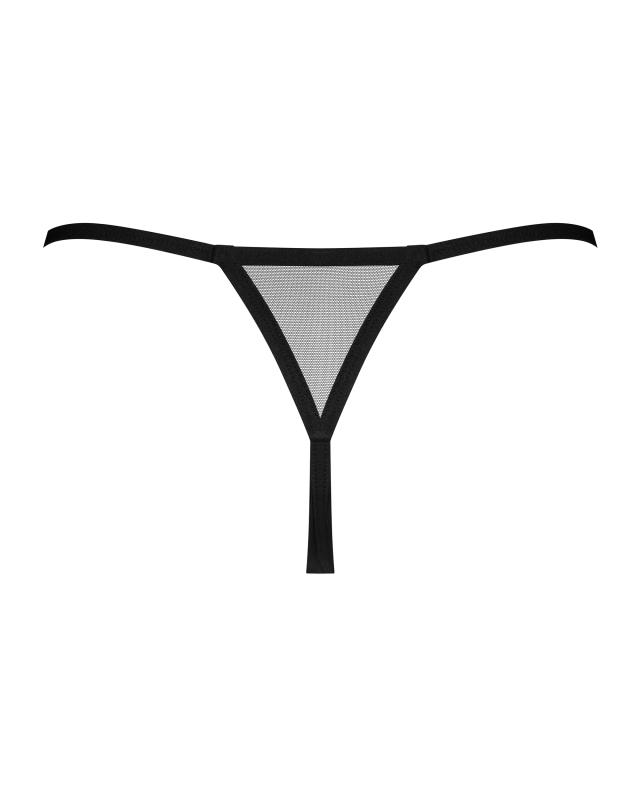 Obsessive - Novenes String mit offenem Schritt - Schwarz/Lila