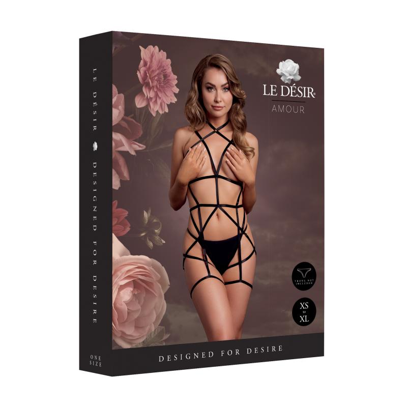 Le Desir - Strappy Open Cup Body Harness Einheitsgröße - Schwarz