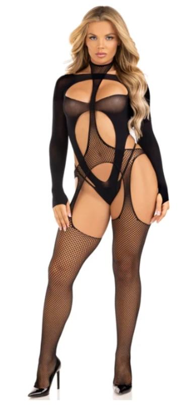 Leg Avenue - Zweiteiliges Body-Set mit Neckholder - Schwarz