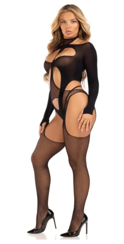 Leg Avenue - Zweiteiliges Body-Set mit Neckholder - Schwarz