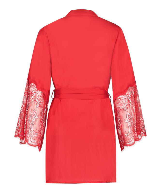 Luxus-Satin-Kimono - Rot