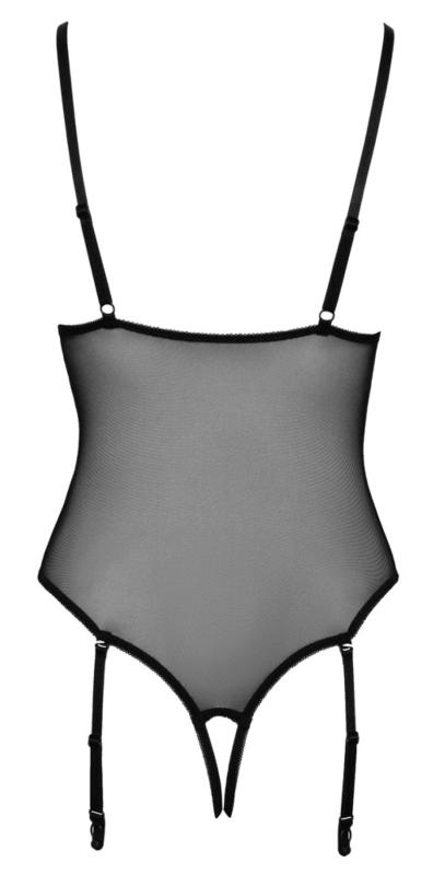 Bodysuit mit offenem Schritt - Schwarz