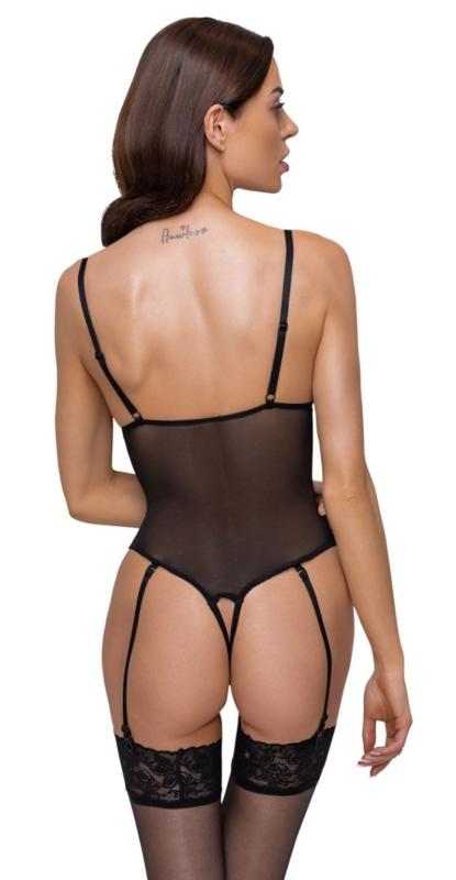Bodysuit mit offenem Schritt - Schwarz