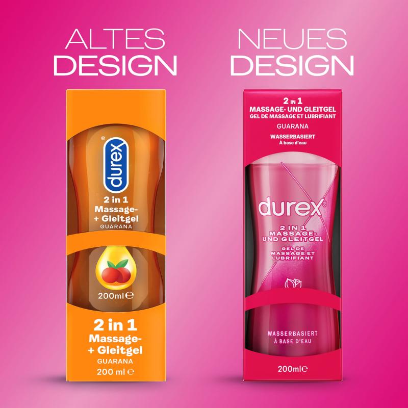 Durex 2in1 Massage- & Gleitgel Guarana - 200 ml