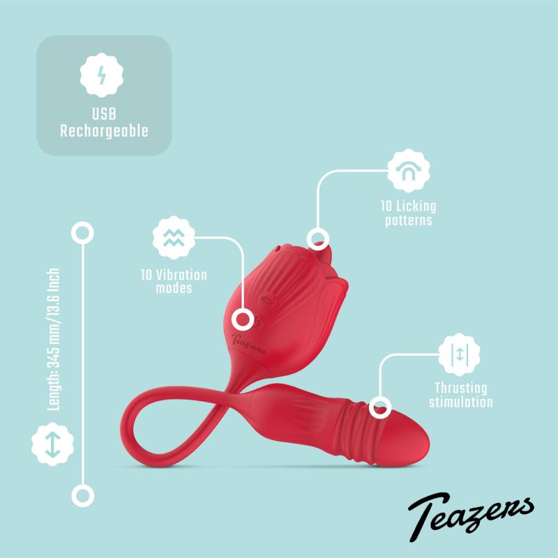 Teazers »Rose« Auflege- & Vibrator mit Stoßfunktion