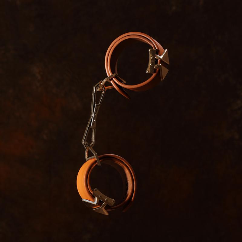 LOCKINK - Fuß- und Handfesseln Set - braun