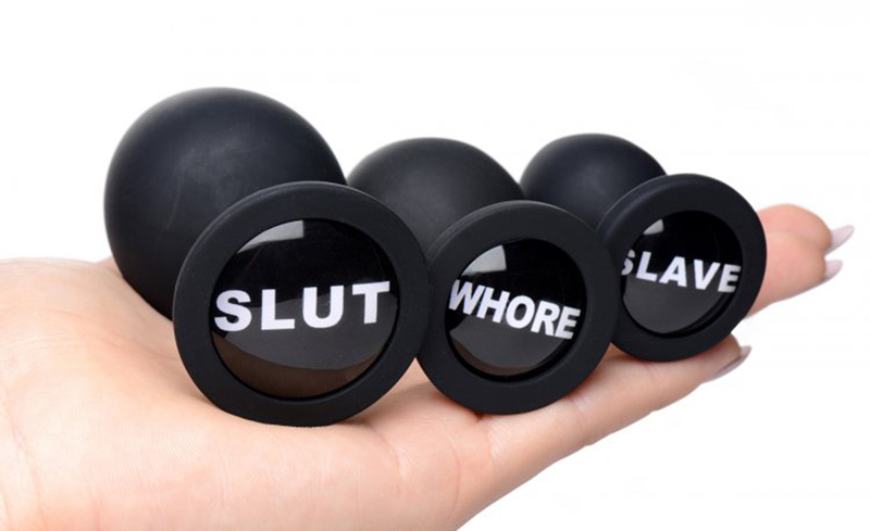 Master Series »Dirty Words« 3-teiliges Analplug-Set