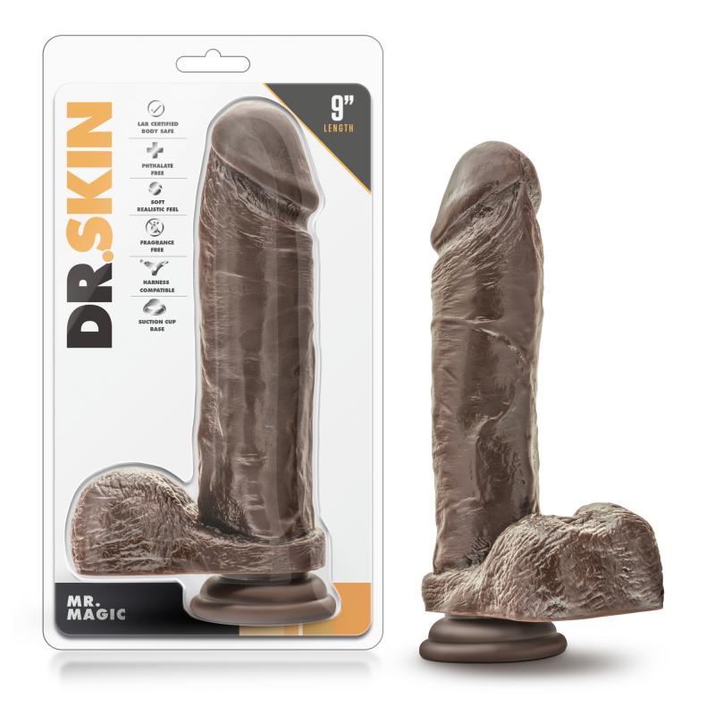 Dr. Skin »Mr. Magic« Realistischer Dildo mit Saugnapf - 22,8 cm - Schokolade