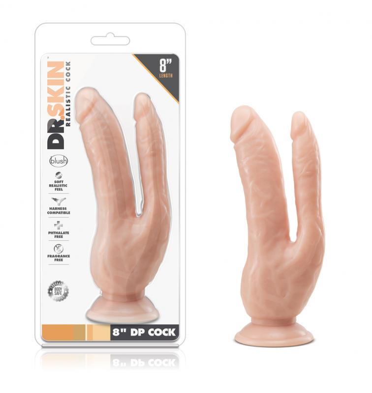 Dr. Skin »DP Cock« Realistischer Doppeldildo - 21,6 cm – Vanille