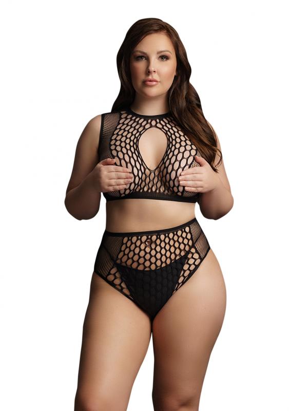 Duo Net 2 Stück BH-Set für Kurven schwarz