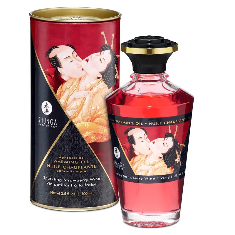 Shunga - Aphrodisierendes Wärmendes Öl Erdbeerwein 100 ml