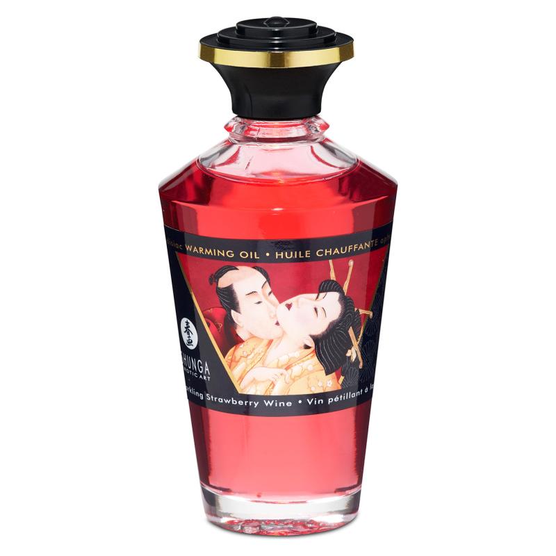 Shunga - Aphrodisierendes Wärmendes Öl Erdbeerwein 100 ml