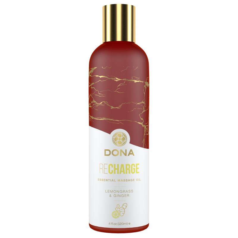 Dona - Ätherisches, veganes Massageöl Recharge Zitronengras & Ingwer