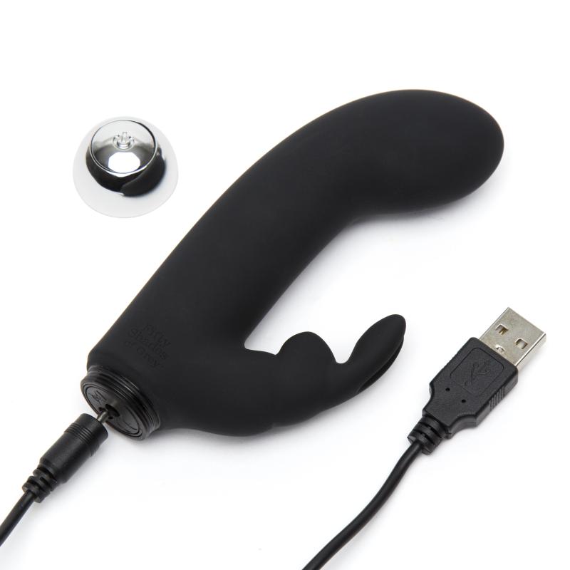 Fifty Shades of Grey - Greedy Girl Wiederaufladbarer Mini Rabbit Vibrator - Schwarz