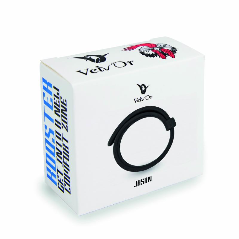 VELV%27OR - Rooster Jason Verstellbarer Cockring mit Festem Band - Schwarz