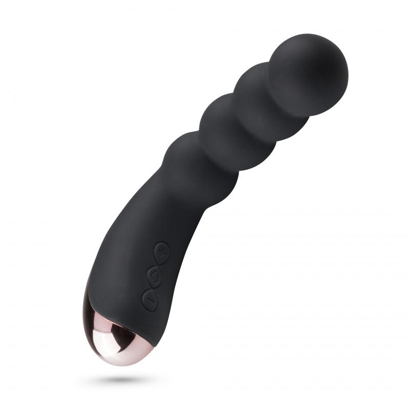 Pleasure Me Vibrator mit geripptem Schaft - schwarz