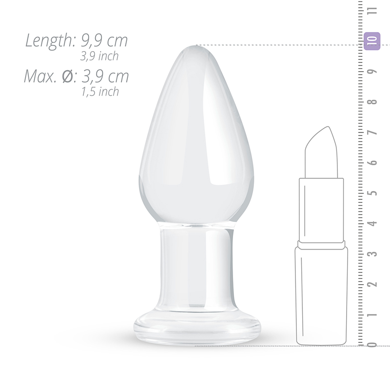 Gildo »Transparent« Analplug aus Glas - 9.4cm