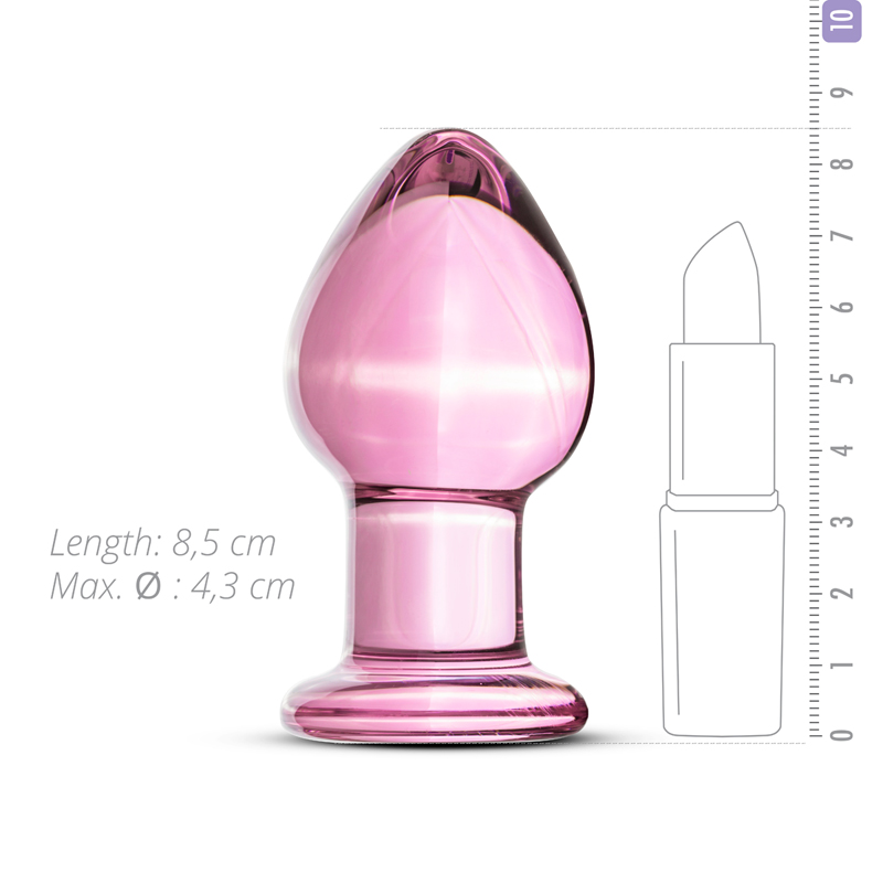 Gildo »Rosa« Analplug aus Glas - 9cm