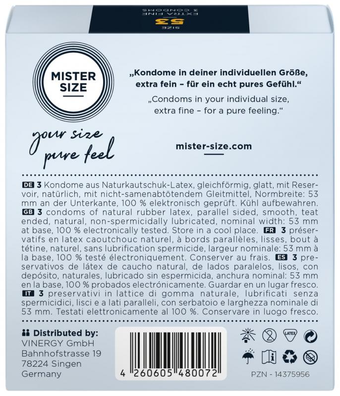 MISTER.SIZE 53 mm Kondome 3 Stück
