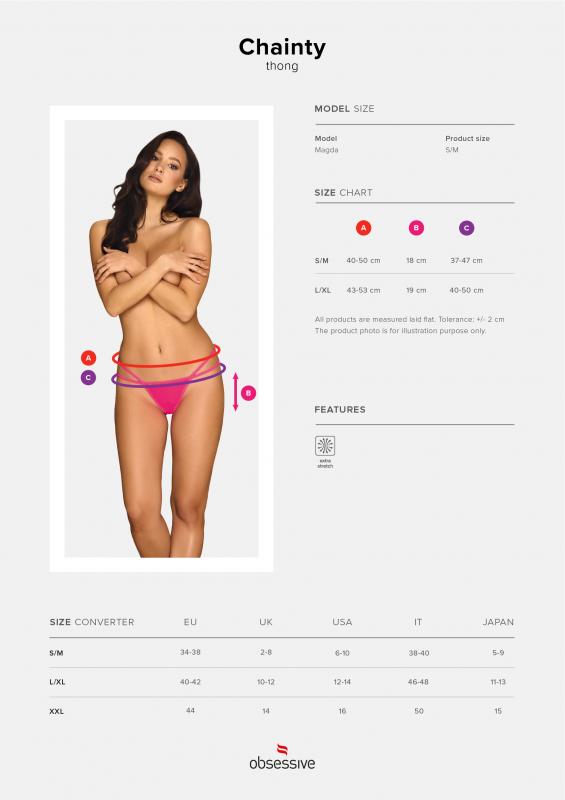 Chainty sexy Tanga mit Ketten - Pink