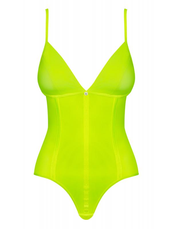 Neonia Auffälliger Bodysuit mit Reißverschluss - Neongelb