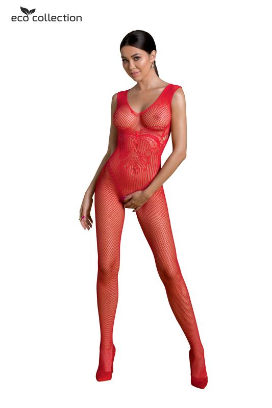 Catsuit mit offenem Schritt rot
