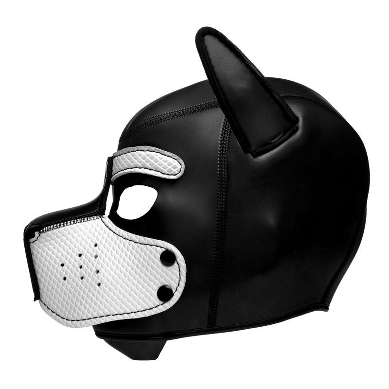 Spike Puppy BDSM Hood - Schwarz/Weiß
