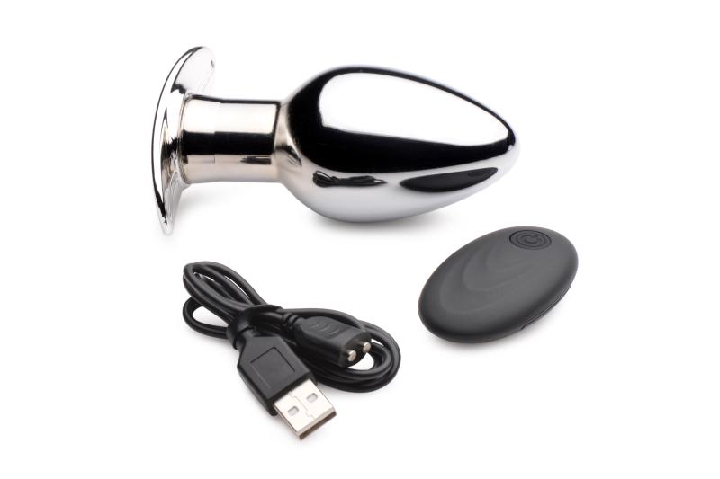 Master Series »Chrome Blast« Analplug mit Vibration & Fernbedienung