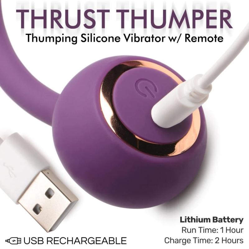 Thru Thumper Stoßender Silikonvibrator mit Fernbedienung