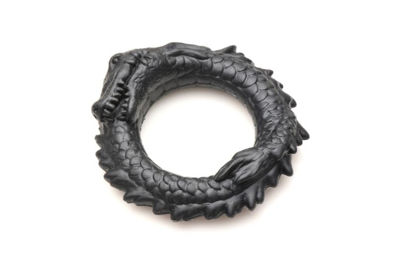 XR Brands - Schwarzer Kaiman Silikon-Penisring - Schwarz