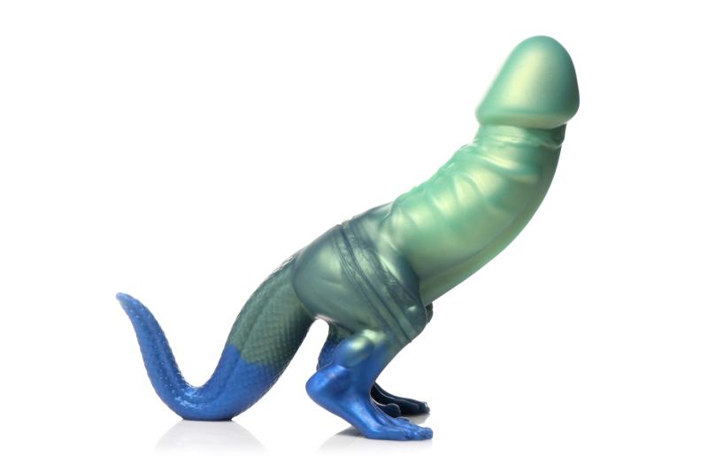 XR Brands - Jurassic Cock Dinosaurier Dildo - Grün & Blau