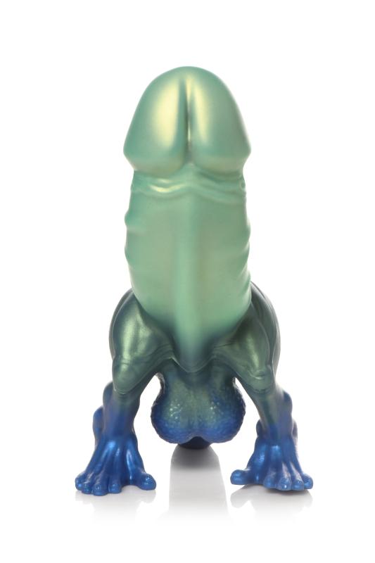 XR Brands - Jurassic Cock Dinosaurier Dildo - Grün & Blau