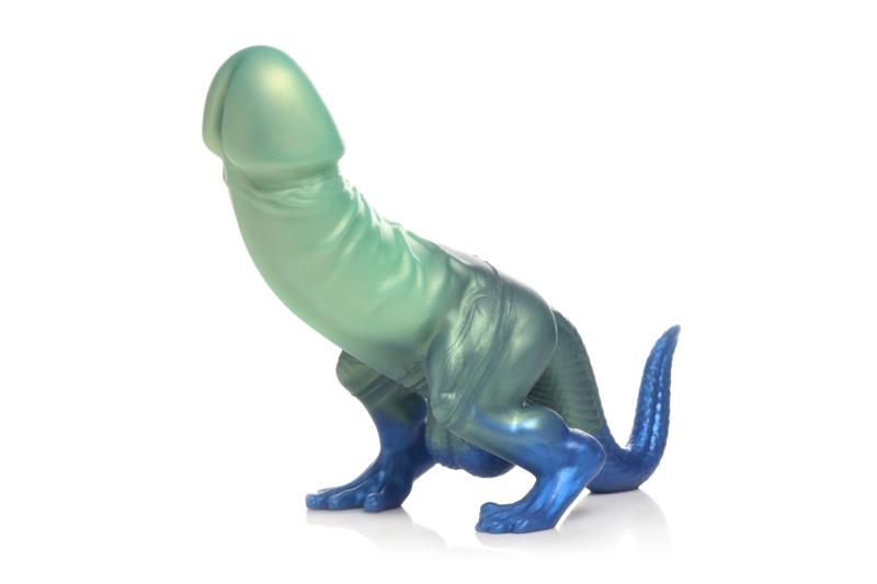 XR Brands - Jurassic Cock Dinosaurier Dildo - Grün & Blau