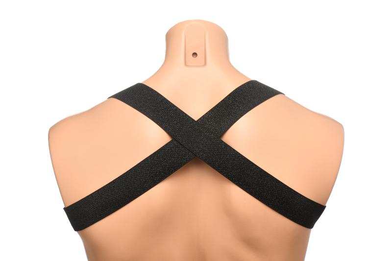 XR Brands - Brustgeschirr mit Armbändern - Schwarz