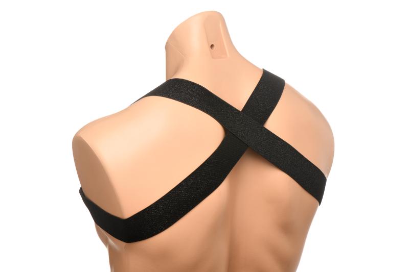 XR Brands - Brustgeschirr mit Armbändern - Schwarz