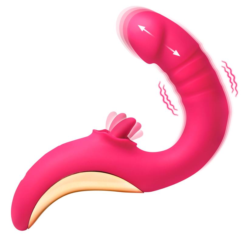XR Brands - Tease & Please Leckende & Stoßende Vibrator - Rosa
