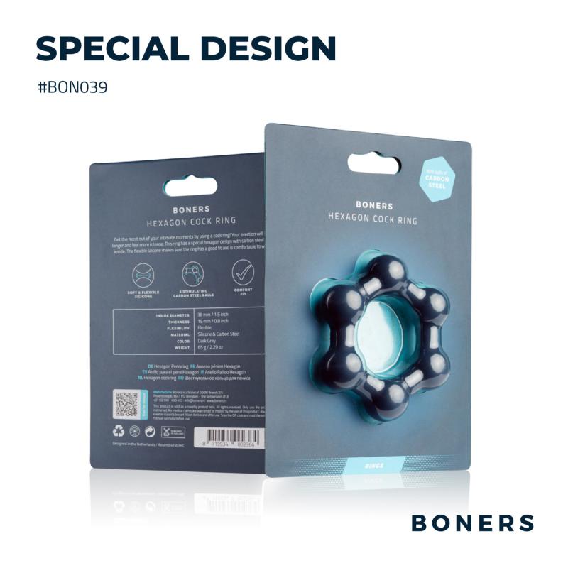 Boners »Hexagon« Penisring mit Gewichten