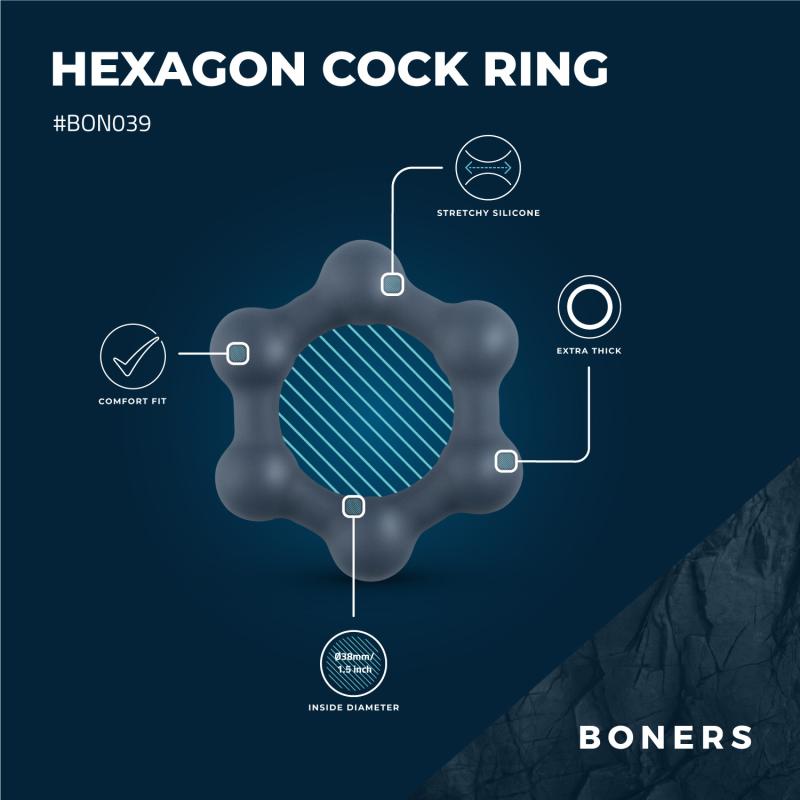 Boners »Hexagon« Penisring mit Gewichten