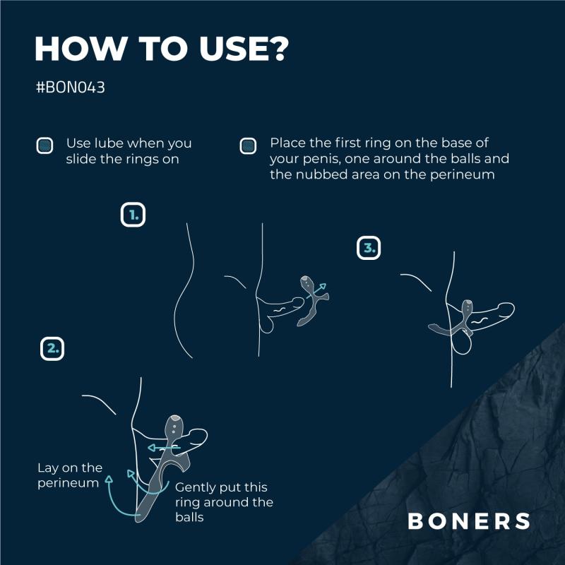 Boners »Dreifachpunkte« Penisring mit Vibration