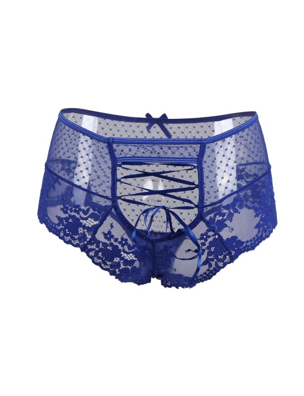 Luxus-Slip mit Spitze - Blau