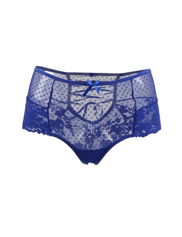 Luxus-Slip mit Spitze - Blau