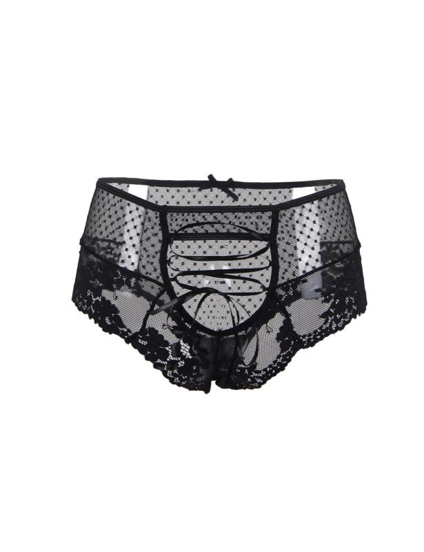 Luxus-Slip mit Spitze - Schwarz