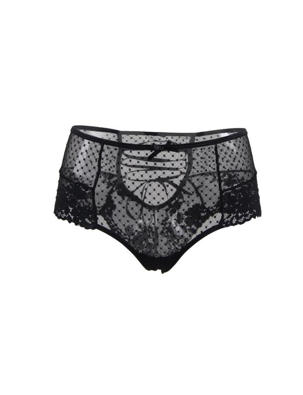 Luxus-Slip mit Spitze - Schwarz