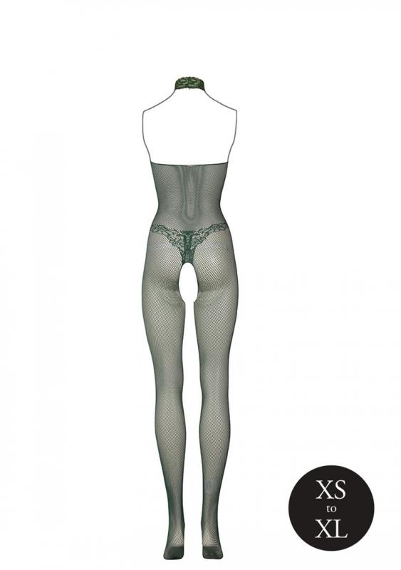 Spitzen-Netz-Catsuit - Grün