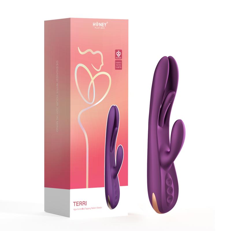 HoneyPlayBox - Terri App-gesteuerter Kinky Finger Tapping Rabbit Vibrator Lila
