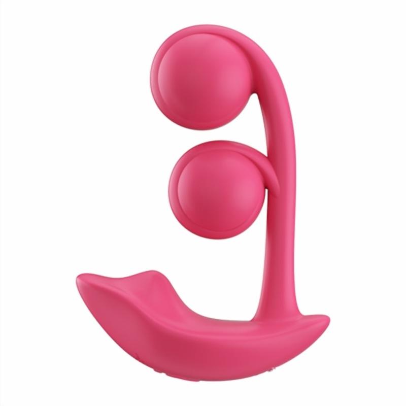 HoneyPlayBox - Melody-Drucksensor App-gesteuerte Zwillingsbälle Clitoris- & G-Punkt-Vibrator Magenta